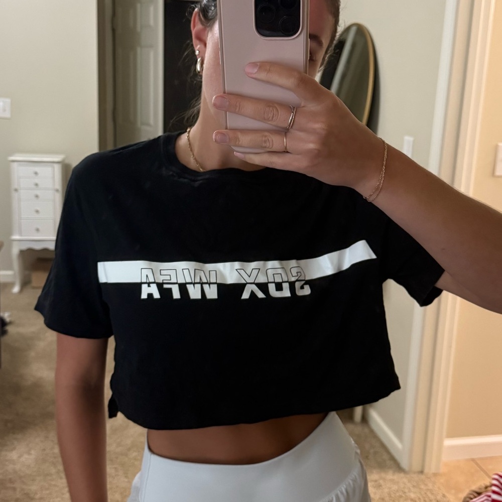 Sarah’s Day x White Fox Boutique Black Crop Athletic Top